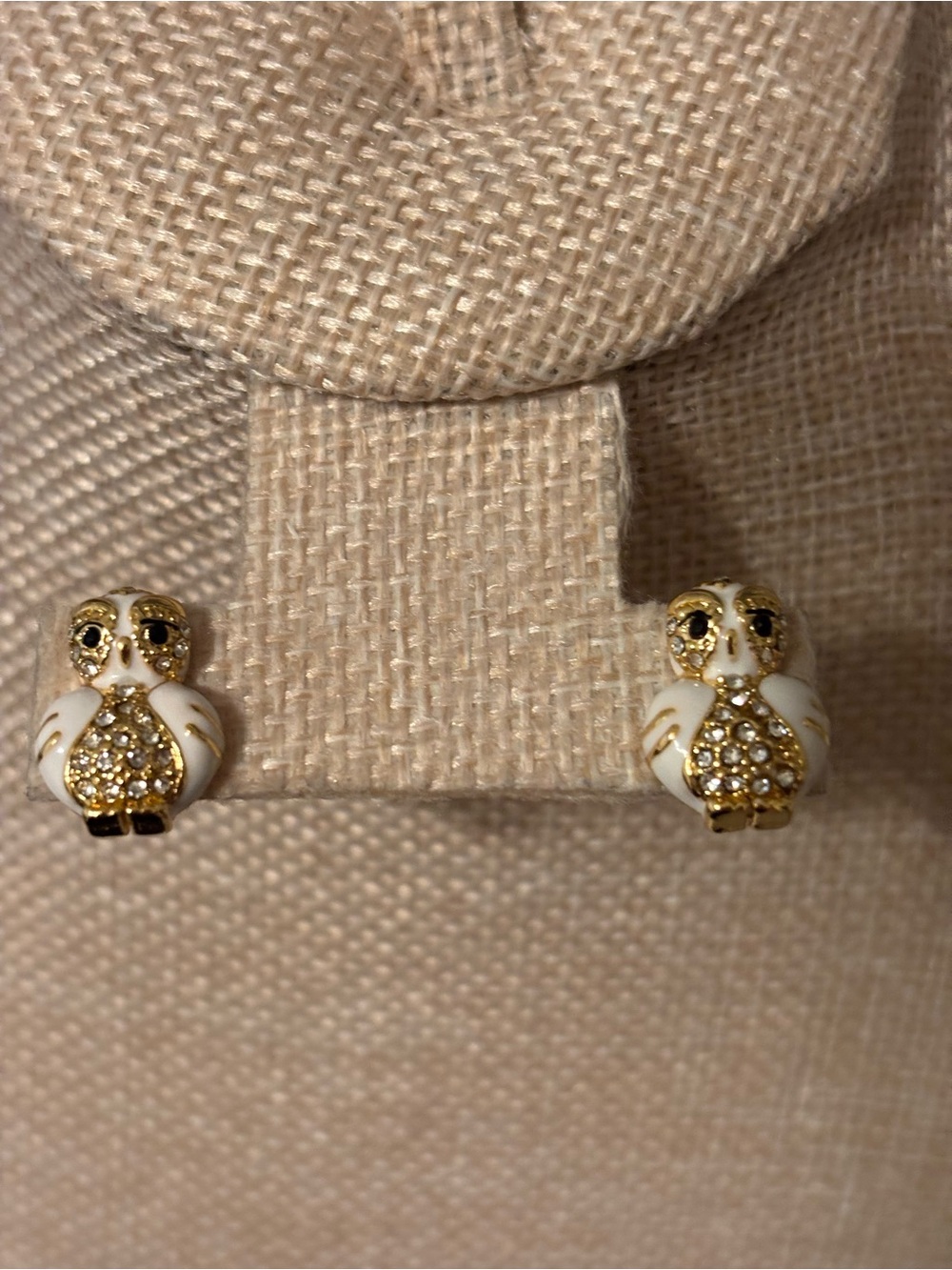 kate spade Gold and White Owl Stud Earrings